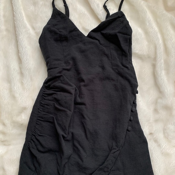 Slick black mini dress
